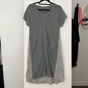 Wearables grey cotton maxi dress with pockets, very lightweight, loose fitting